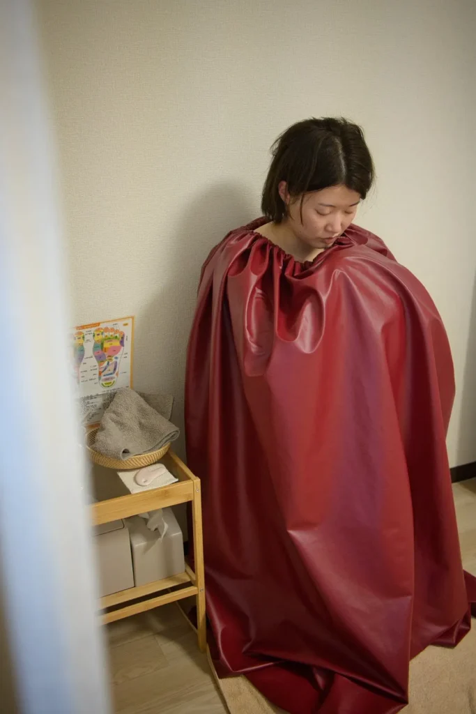 オーガニックエステ＆黄土漢方よもぎ蒸しサロンフルールシェリーのお客様のお声を書いてくださっている女性